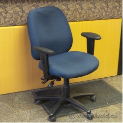 Blue Patterned Fabric Adjustable Rolling Task Chair